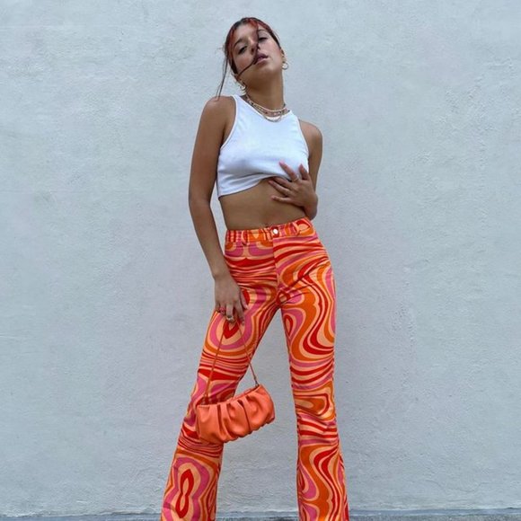 Funky Print Flare Pants - Picture 1 of 1
